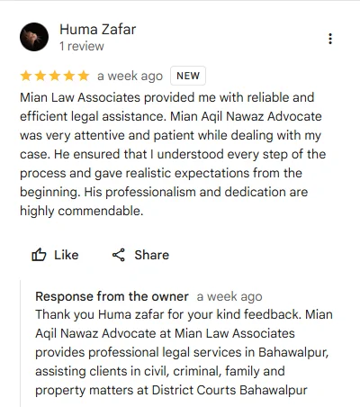 Mian Aqil Nawaz Advocate High Court Bahawalpur