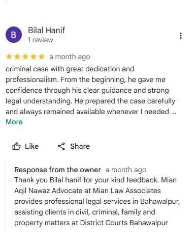 Mian Aqil Nawaz Advocate High Court Bahawalpur